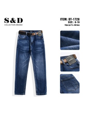 Spodnie jeans dzieciece rozm 6-16 lat, paczka 12szt, 1 kolor