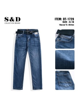 Spodnie jeans dzieciece rozm 6-16 lat, paczka 12szt, 1 kolor