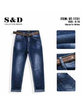Spodnie jeans dzieciece rozm 6-16 lat, paczka 12szt, 1 kolor