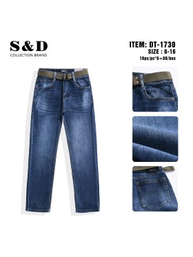 Spodnie jeans dzieciece rozm 6-16 lat, paczka 12szt, 1 kolor