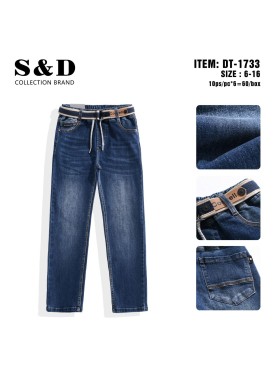 Spodnie jeans dzieciece rozm 6-16 lat, paczka 12szt, 1 kolor