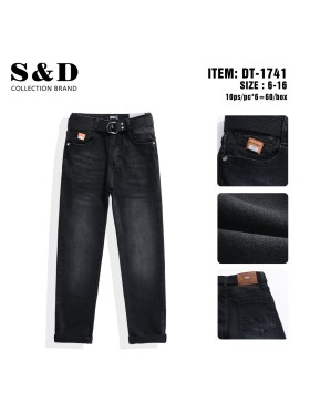 Spodnie jeans dzieciece rozm 6-16 lat, paczka 12szt, 1 kolor