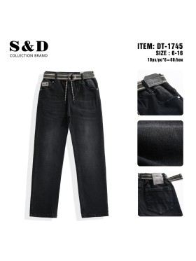 Spodnie jeans dzieciece rozm 6-16 lat, paczka 12szt, 1 kolor