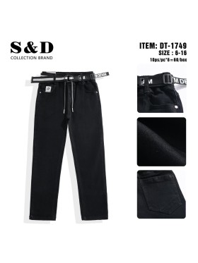 Spodnie jeans dzieciece rozm 6-16 lat, paczka 12szt, 1 kolor