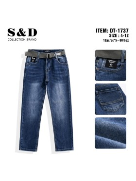 Spodnie jeans dzieciece rozm 4-12 lat, paczka 10szt, 1 kolor
