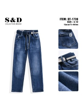 Spodnie jeans dzieciece rozm 4-12 lat, paczka 10szt, 1 kolor