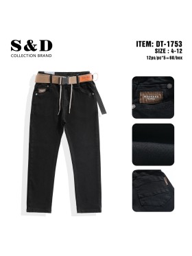 Spodnie jeans dzieciece rozm 4-12 lat, paczka 10szt, 1 kolor