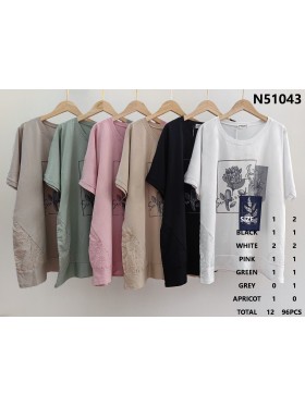Bluzki damskie ,size l-4xl, paczka 12szt,mix kolor