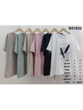 Bluzki damskie ,size l-4xl, paczka 12szt,mix kolor
