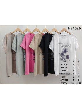 Bluzki damskie ,size l-4xl, paczka 12szt,mix kolor
