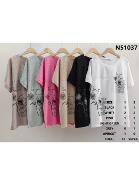 Bluzki damskie ,size l-4xl, paczka 12szt,mix kolor
