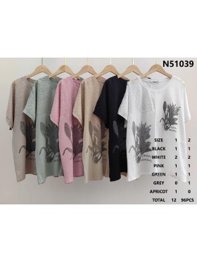 Bluzki damskie ,size l-4xl, paczka 12szt,mix kolor