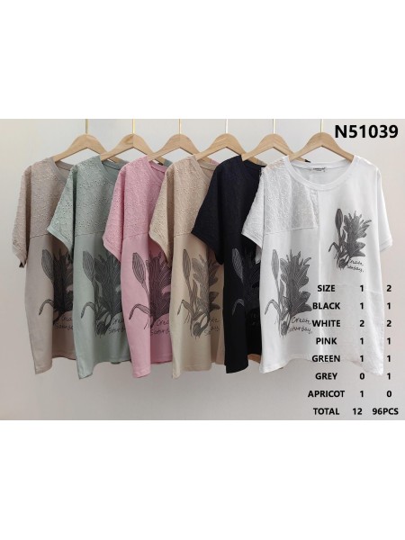 Bluzki damskie ,size l-4xl, paczka 12szt,mix kolor