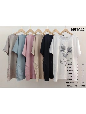 Bluzki damskie ,size l-4xl, paczka 12szt,mix kolor