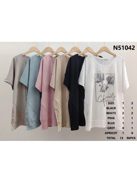 Bluzki damskie ,size l-4xl, paczka 12szt,mix kolor