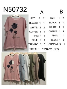 Bluzki damskie ,size l-4xl, paczka 12szt,mix kolor