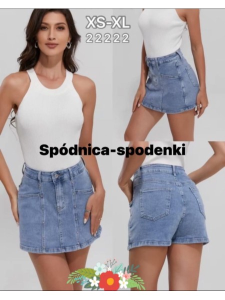 Spódnica krótka jeansowa damska ,size xs-xl, paczka 10szt,