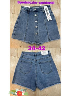 Spódnica krótka jeansowa damska ,size 34-42, paczka 10szt,