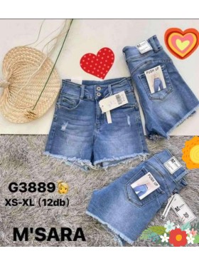 Spodenki jeansowe damskie Msara ,size XS-XL, paczka 12szt,