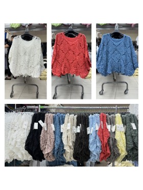 Bluzki damskie wloskie, Size uni,paczka 6szt,mix kolor