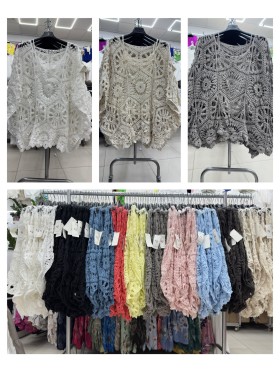 Bluzki damskie wloskie, Size uni,paczka 6szt,mix kolor