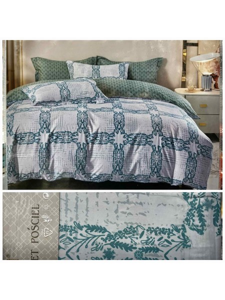 Komplet pościeli 100% satyna - bawełna 4 Częściowy Rozmiar : 200/220cm