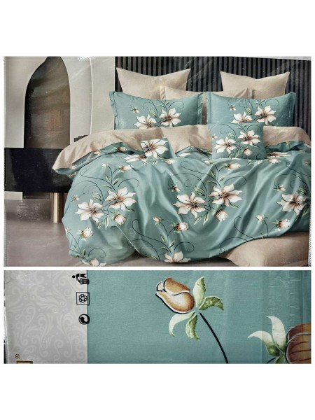 Komplet pościeli 100% satyna - bawełna 4 Częściowy Rozmiar : 200/220cm