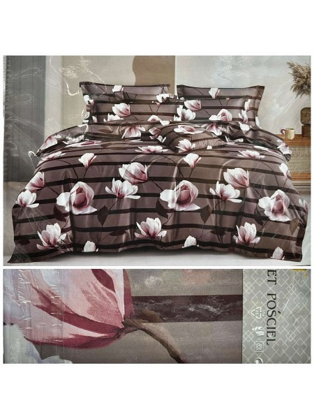 Komplet pościeli 100% satyna - bawełna 4 Częściowy Rozmiar : 200/220cm