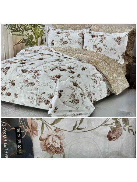 Komplet pościeli 100% satyna - bawełna 4 Częściowy Rozmiar : 200/220cm