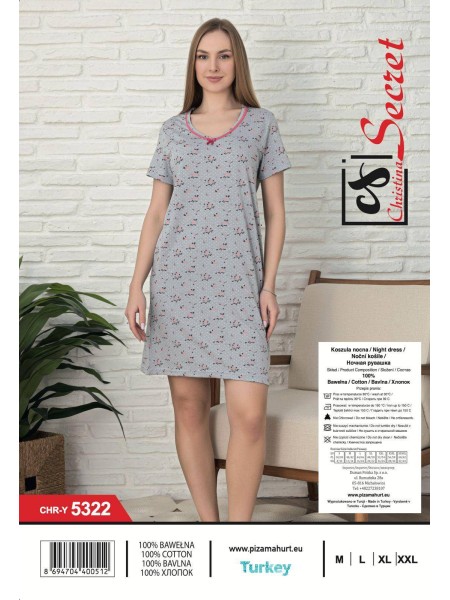 Koszule nocne damskie tureckie, Size m-2xl,paczka 12szt,jeden kolor
