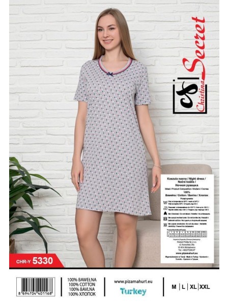 Koszule nocne damskie tureckie, Size m-2xl,paczka 12szt,jeden kolor