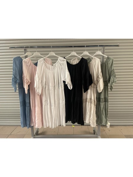 Sukienki damskie wloskie, Size uni ,paczka 6szt,mix kolor