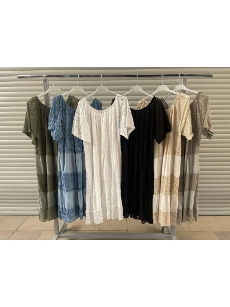 Sukienki damskie wloskie, Size uni ,paczka 6szt,mix kolor