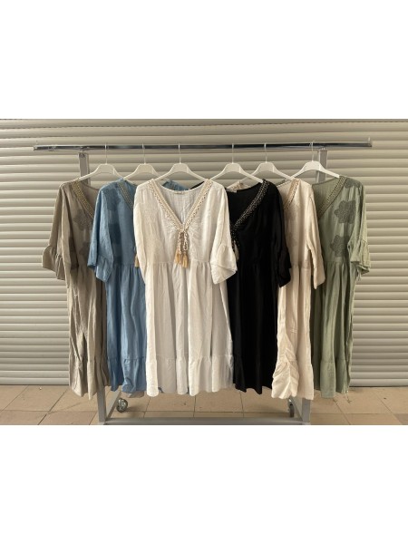 Sukienki damskie wloskie, Size uni ,paczka 6szt,mix kolor
