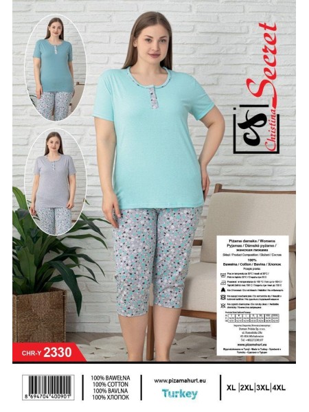 Piżama damskie tureckie, Size l-4xl,paczka 12szt,mix  kolor