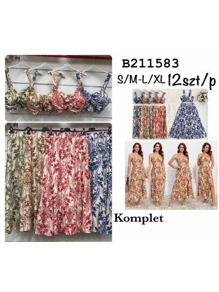 Komplety damskie ,size s-xl, paczka 12szt,mix kolor