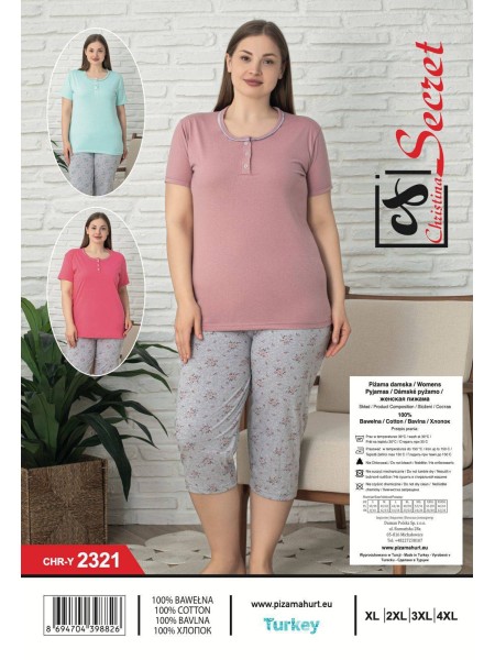 Piżama damskie tureckie, Size l-4xl,paczka 12szt,mix  kolor