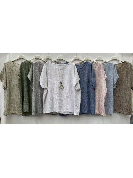 Bluzki damskie wloskie, Size uni ,paczka 6szt,mix kolor