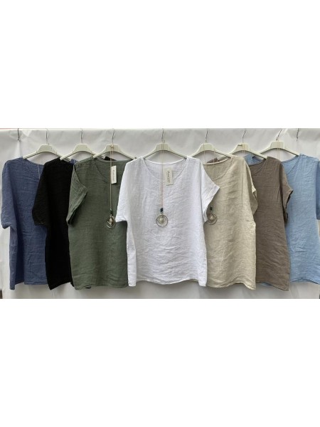 Bluzki damskie wloskie, Size uni ,paczka 6szt,mix kolor