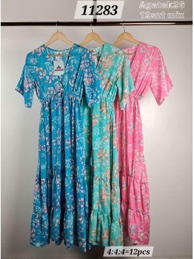 Sukienki jedwab  damskie , Size uni ,paczka 12szt,mix kolor