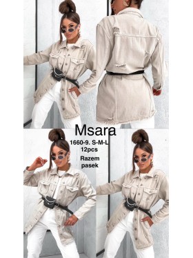 Kurtki Jeansowe damskie M'sara,size S-l, paczka 12szt,