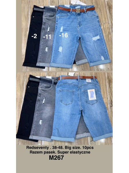Spodenki Jeansowe damskie ,size 38-48, paczka 10szt,1 KOLOR