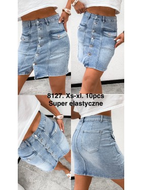 Spódnica krótka jeansowa damska ,size XS-XL, paczka 10szt,