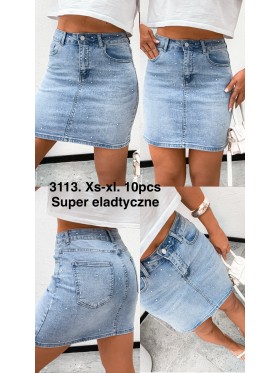 Spódnica krótka jeansowa damska ,size XS-XL, paczka 10szt,