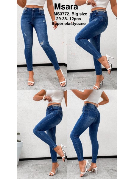 Jeansy damskie M'sara , size 29-38 paczka 12szt,