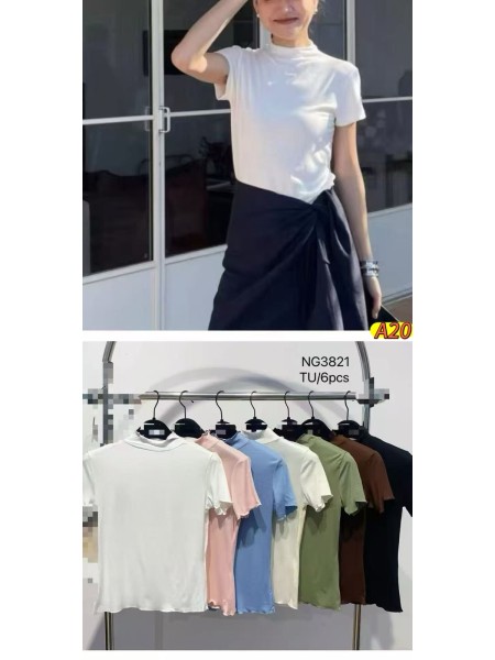 Bluzki damskie wloskie, Size uni ,paczka 6szt,mix kolor