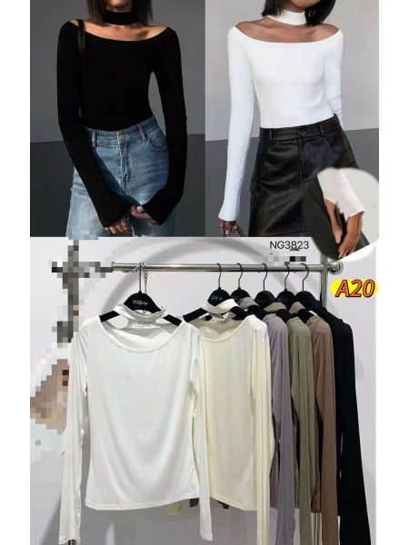Bluzki damskie wloskie, Size uni ,paczka 6szt,mix kolor