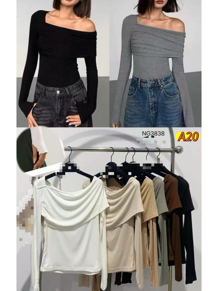 Bluzki damskie wloskie, Size uni ,paczka 6szt,mix kolor