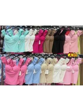 Bluzki damskie wloskie, Size uni ,paczka 6szt,mix kolor