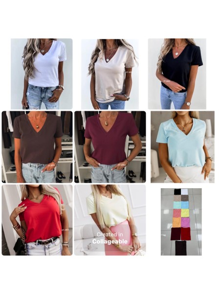 Bluzki damskie polskie ,size uni,paczka 6szt, mix kolor